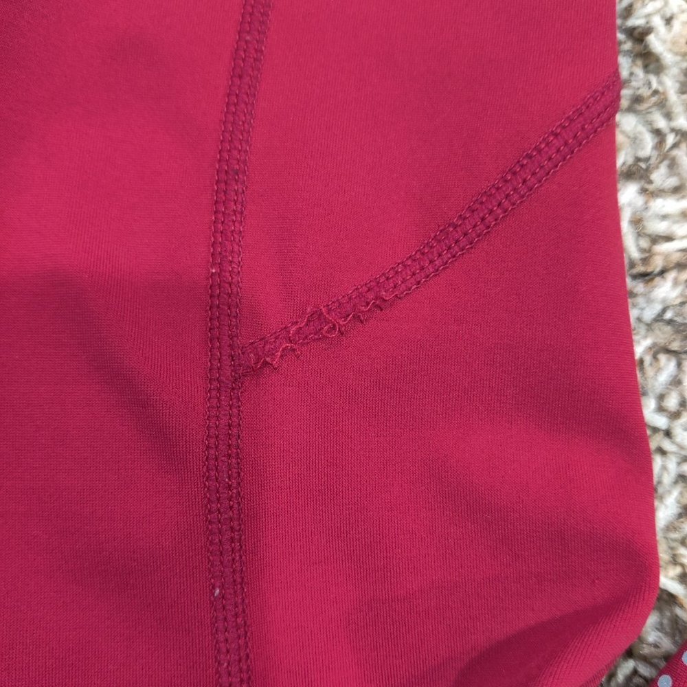 Zyia Active Merlot Pocket Reflective Light n Luxe 7/8 High Rise leggings, sz 6-8 - Picture 7 of 9